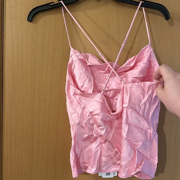 Zara Women’s Satin Spaghetti Strap Cami Tank Top New Pink Size Small - Picture 4 of 10